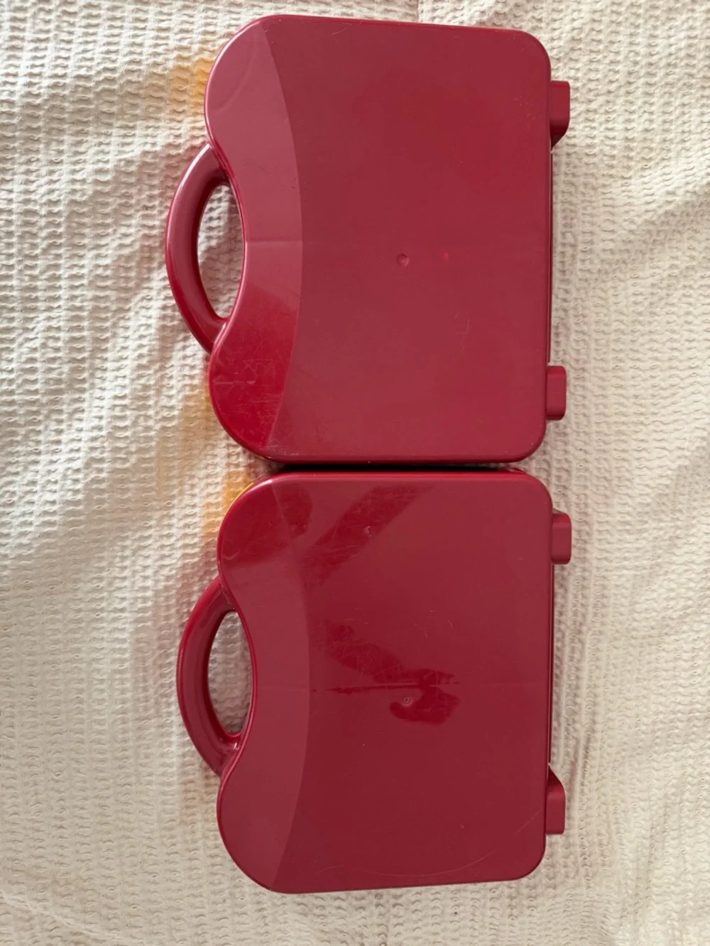 Lego Red Storage Cases with Yellow Latches (Pair) - Picture 4 of 4